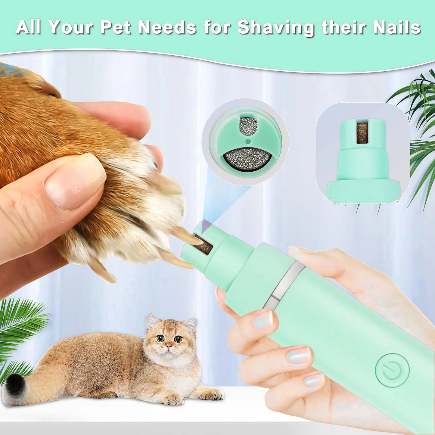 Dogs Hair Clippers Grooming Kit with Nail Grinder, 4 in 1 Cordless Electric Trimmer Low Noise USB Rechargeable Pet Clippers for Small and Large Dogs Cats Animals