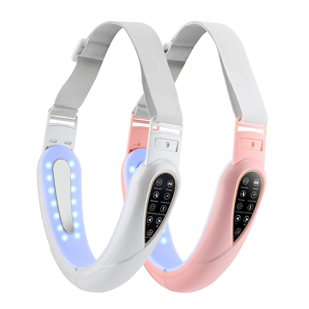 Advanced Face Lifting Device with Red Light Therapy for V-Shape Contouring, Double Chin Reduction, and Skin Rejuvenation