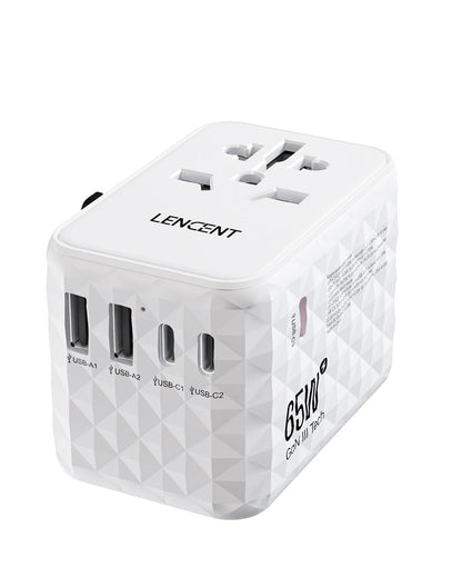 65W Universal Travel Charger, Fast USB & Type-C, All-in-One Adapter