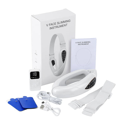 Advanced Face Lifting Device with Red Light Therapy for V-Shape Contouring, Double Chin Reduction, and Skin Rejuvenation