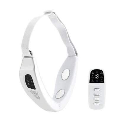 Electric Face Slimming Device - 5 Color Light V Shape Lift Belt with Hot Compress, Face Vibrate Massager, and Remote Control