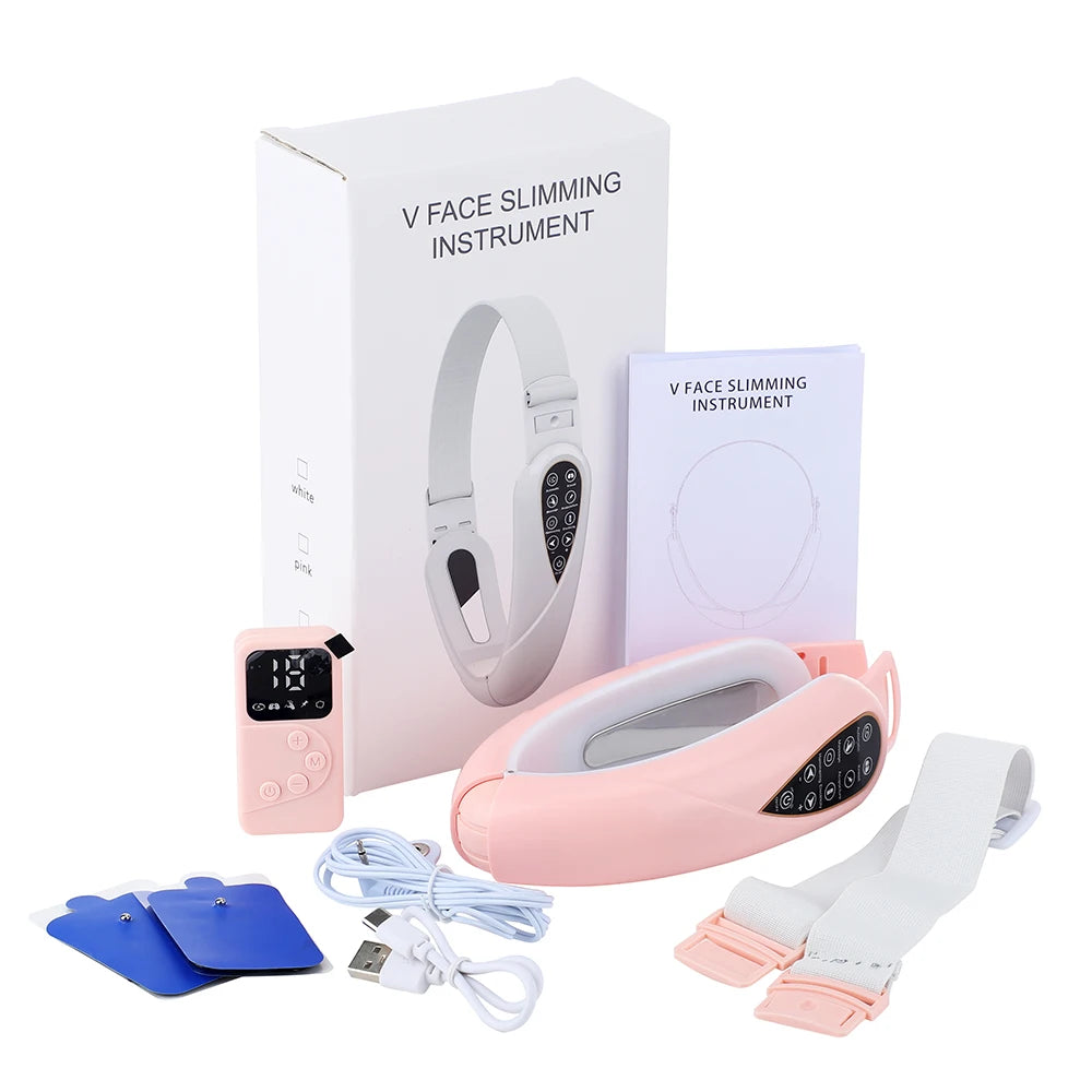 Advanced Face Lifting Device with Red Light Therapy for V-Shape Contouring, Double Chin Reduction, and Skin Rejuvenation