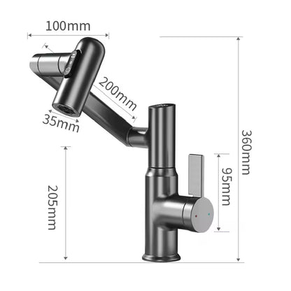 Digital Display LED Basin Faucet with 360° Rotation, Multi-Function Stream Sprayer, Hot and Cold Water Sink Mixer for Bathroom